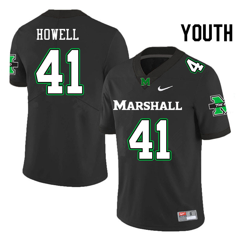 Youth #41 Logan Howell Marshall Thundering Herd College Football Jerseys Stitched Sale-Black - Click Image to Close